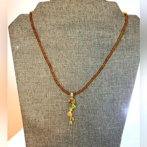 Lia Sophia Gemstone Pendant on Beaded Necklace